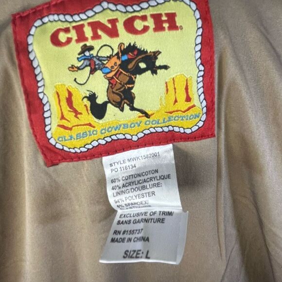 Cinch® Men's Aztec Printed Charcoal Jacket size Large - Picture 5 of 5